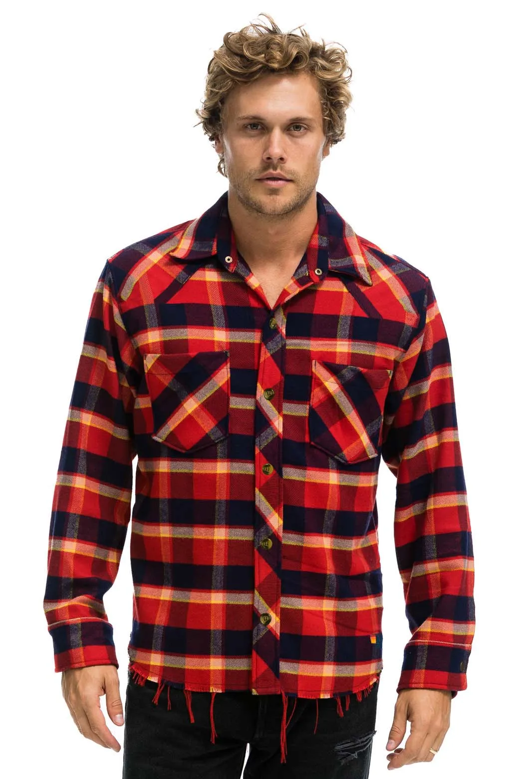 PLAID FLANNEL WESTERN SHIRT - RUGBY PLAID