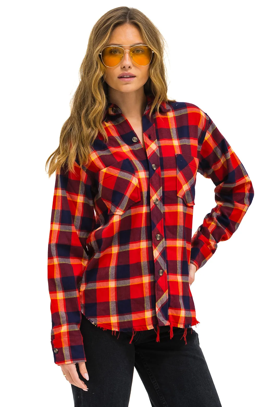 PLAID FLANNEL WESTERN SHIRT - RUGBY PLAID