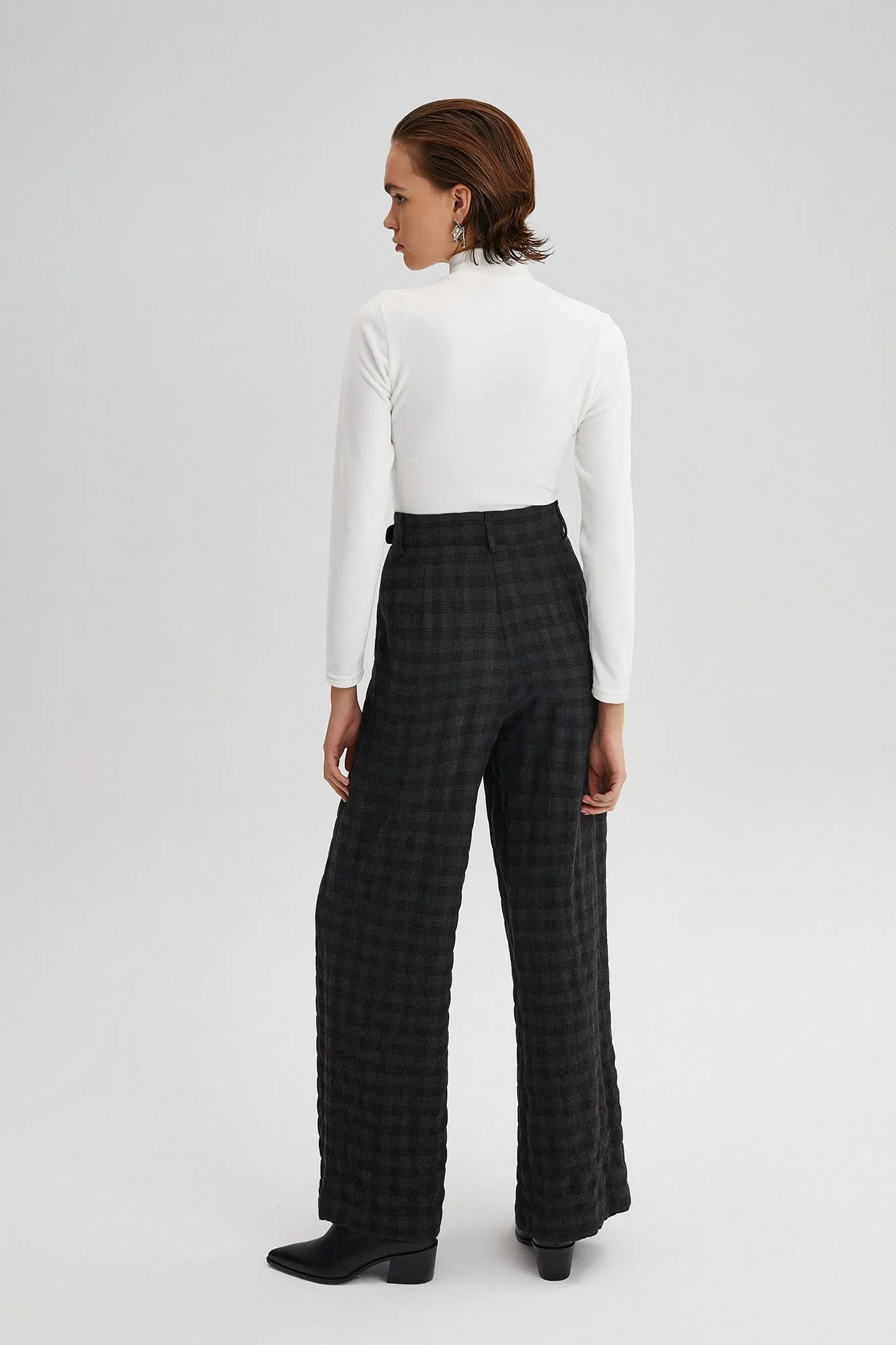 PLAID PALAZZO TROUSERS