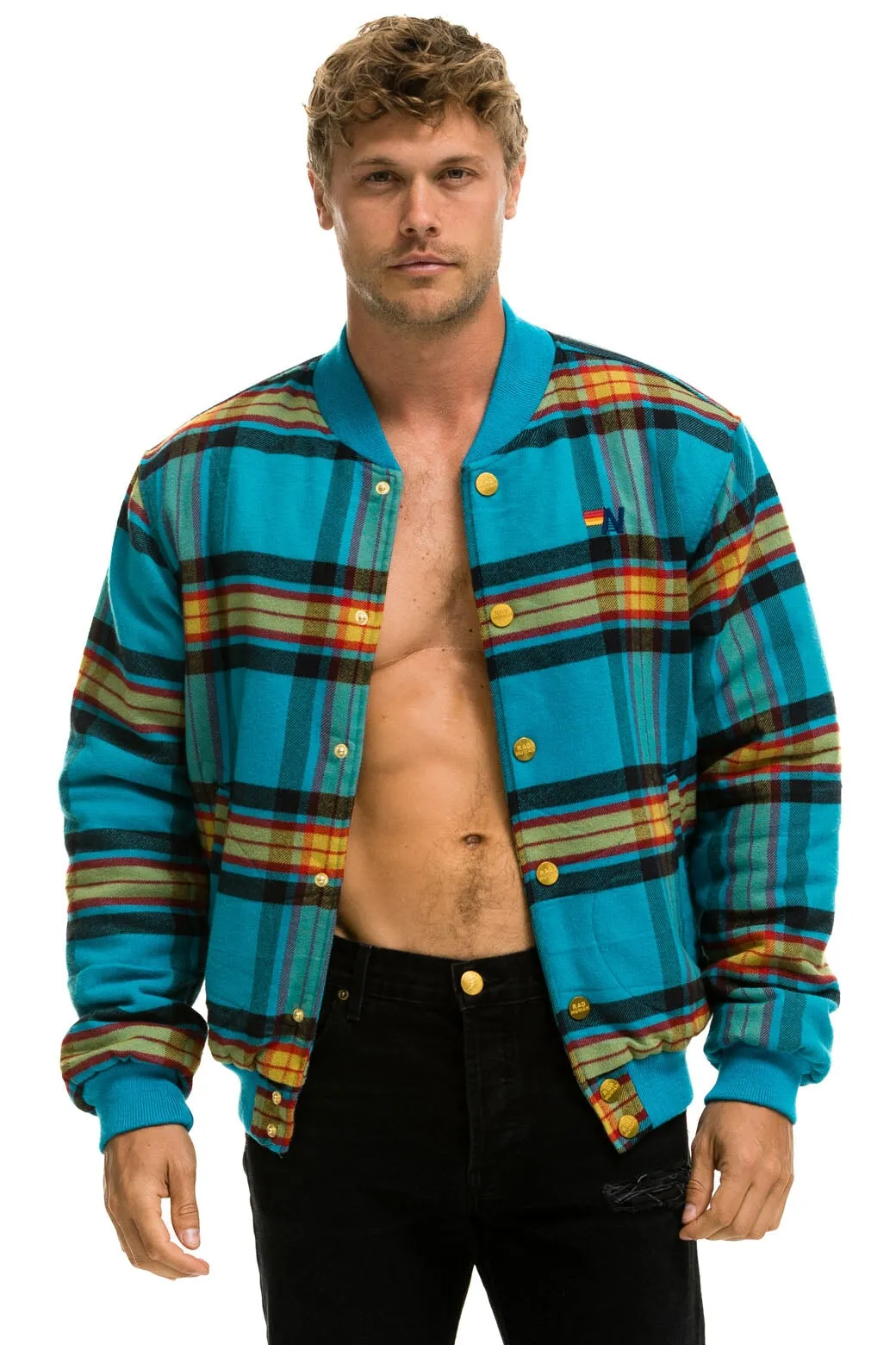 PLAID UNISEX VARSITY JACKET - JACKSON PLAID