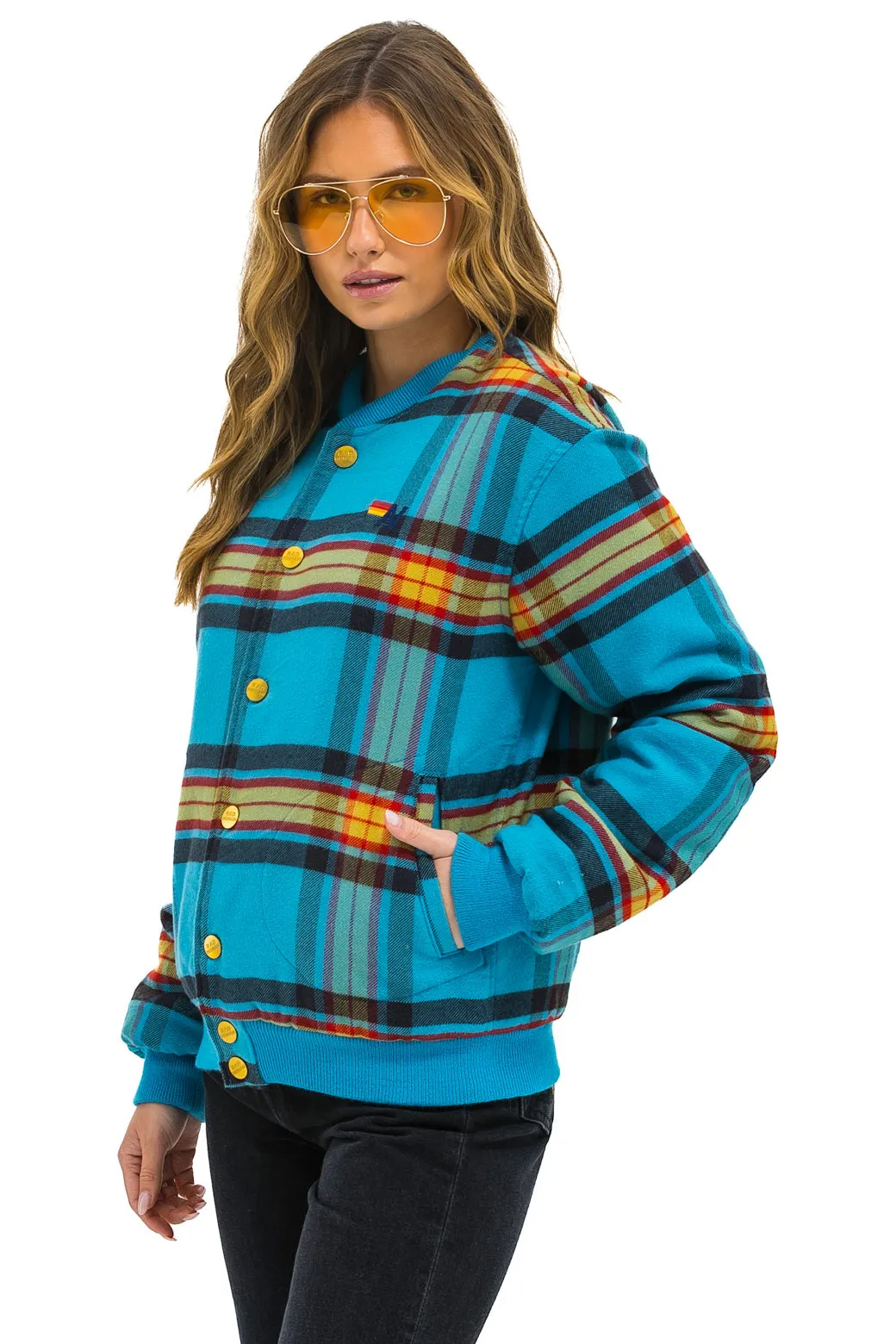 PLAID UNISEX VARSITY JACKET - JACKSON PLAID