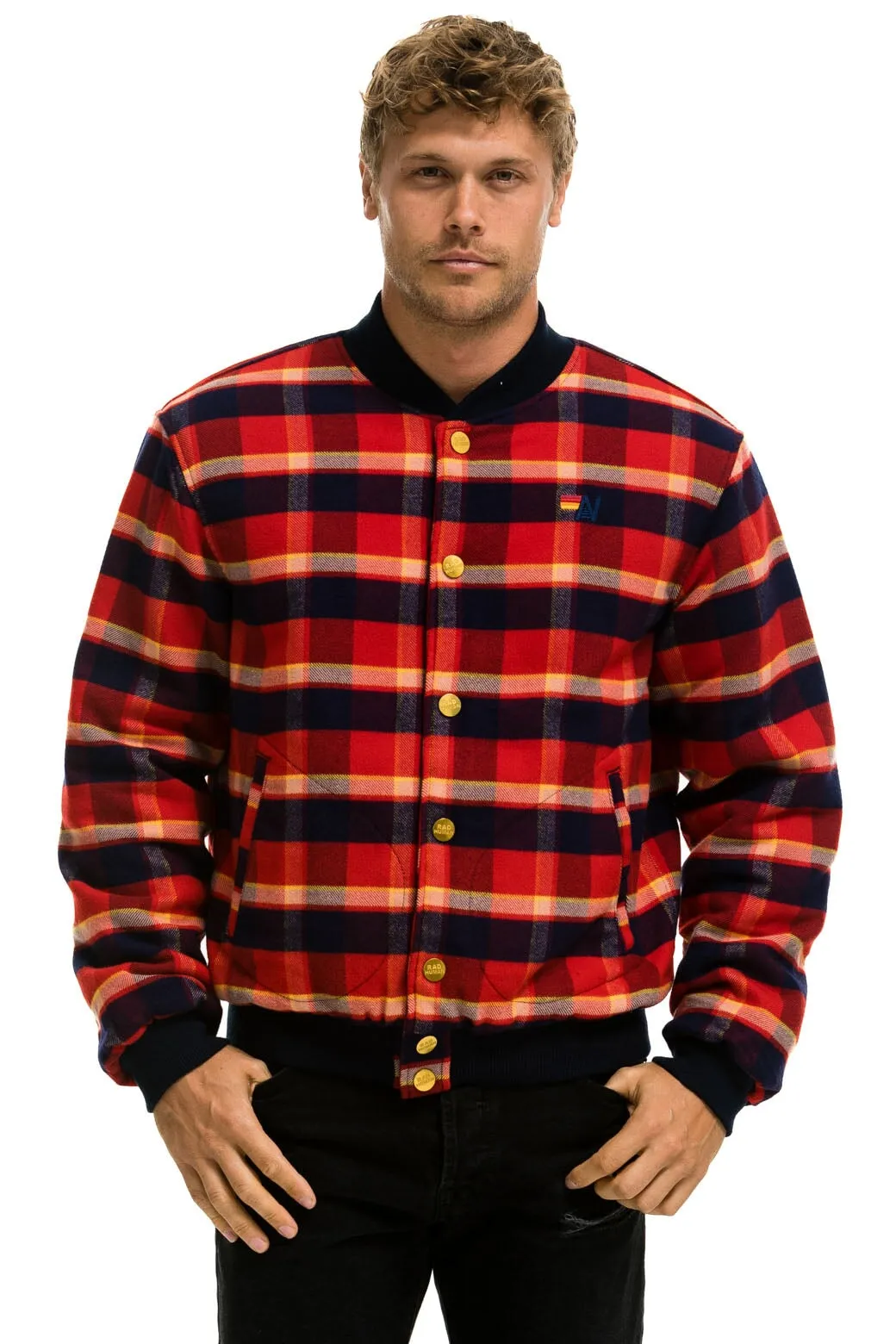 PLAID UNISEX VARSITY JACKET - RUGBY PLAID