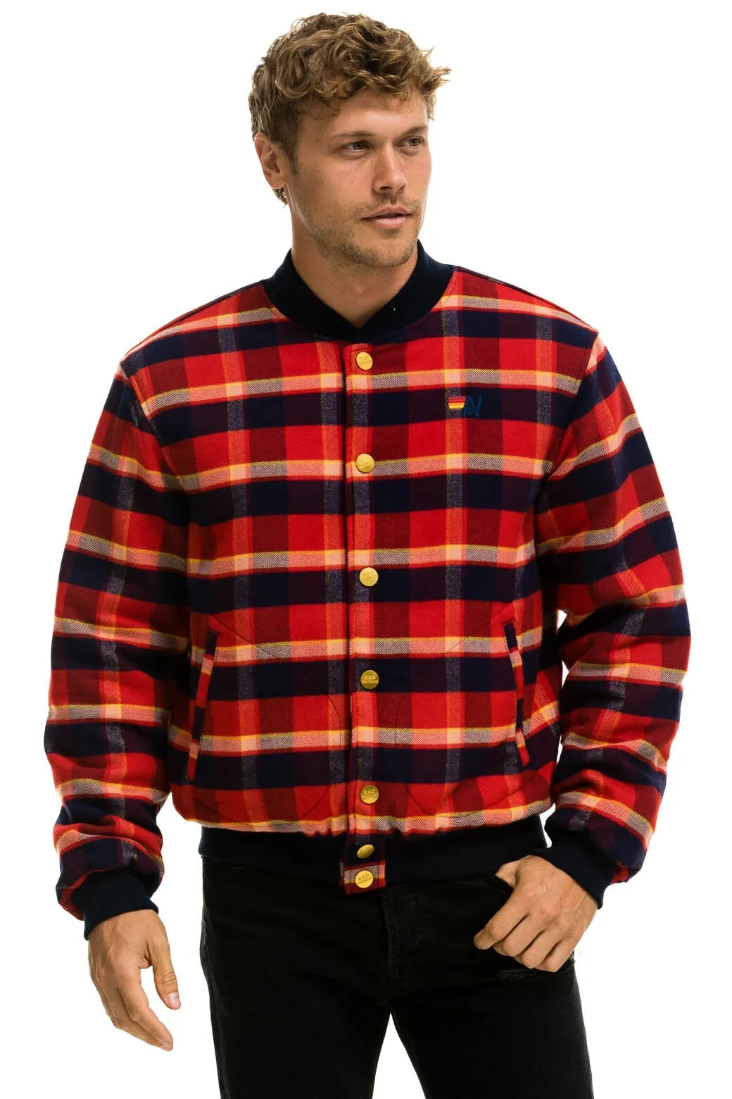 PLAID UNISEX VARSITY JACKET - RUGBY PLAID