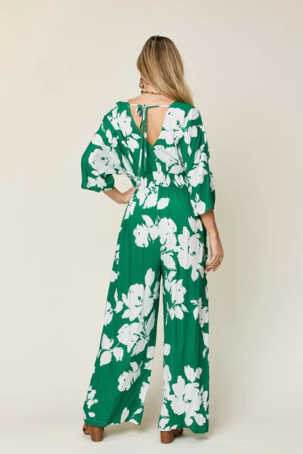 Plus Size Hawaiian Wide Leg Vacation Jumpsuit