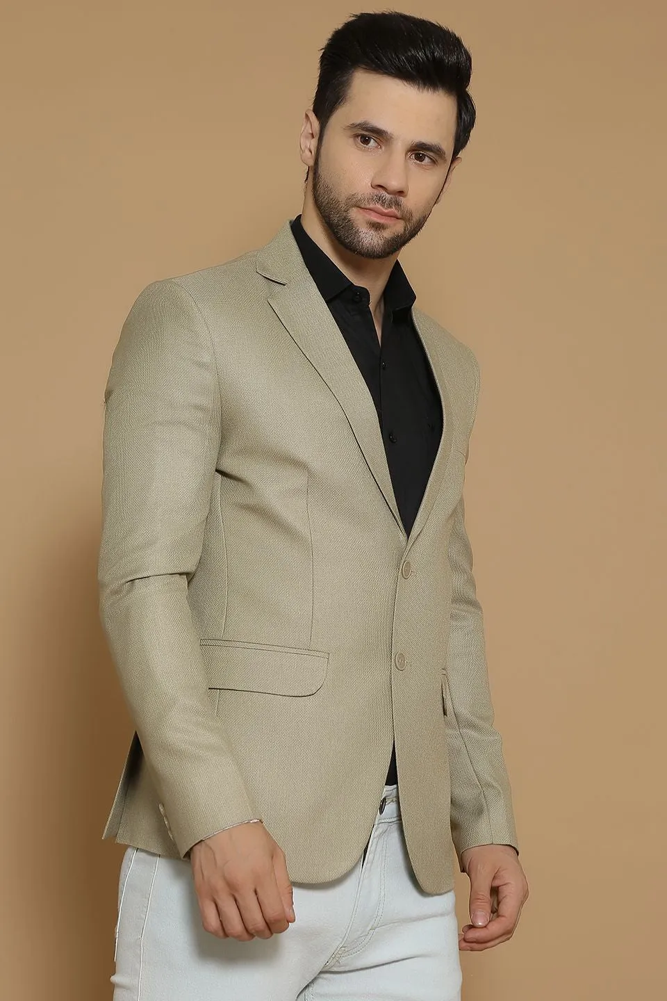 Poly Viscose Beige Blazer