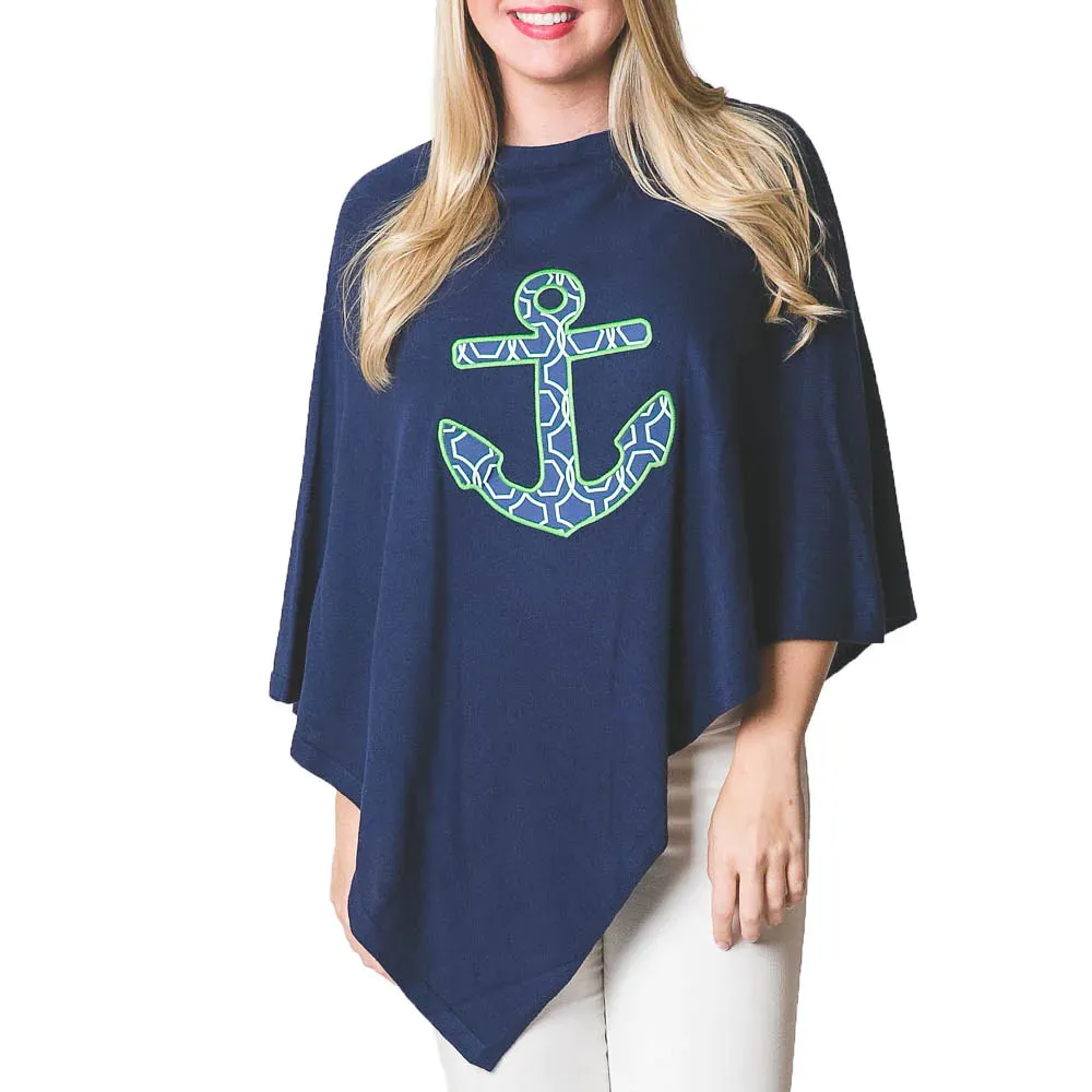 Poncho navy  anchor