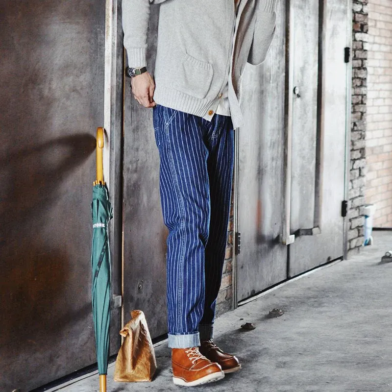 Raw Denim Railway Striped Jeans