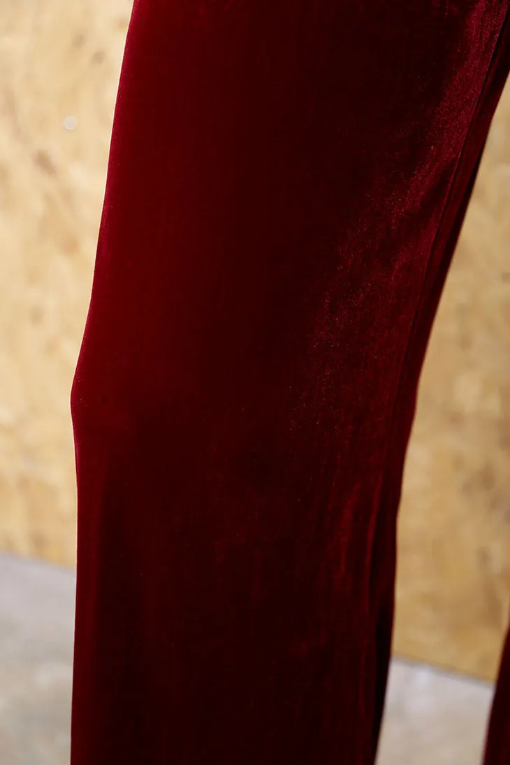 Red Lace And Velvet Jumpsuit