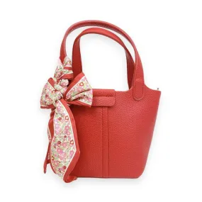 Red Satchel Bag w/ Scarf