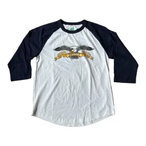 RELIEF SEAGULL 3/4 BASEBALL T SHIRT NAVY/WHITE