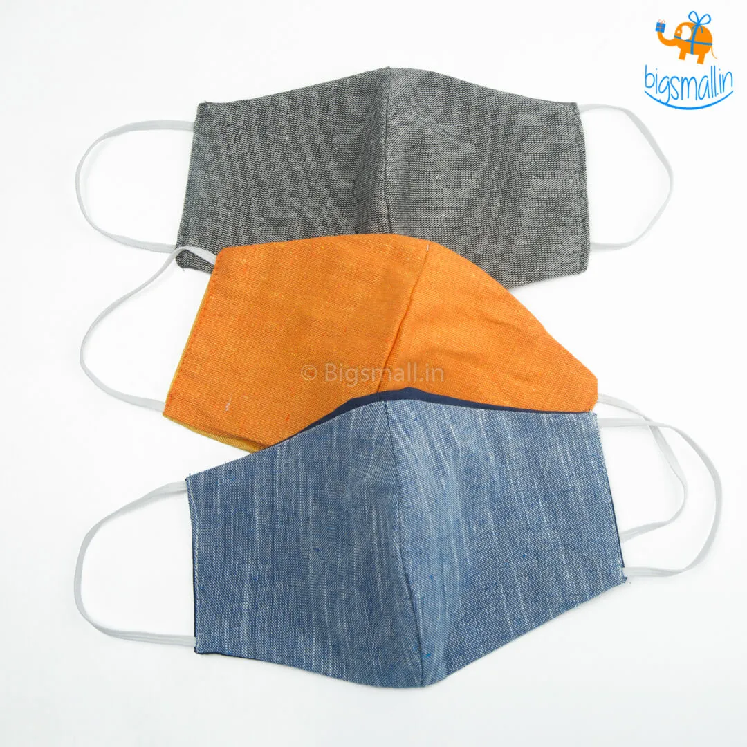 Reusable Cotton Masks - Set of 3 (Assorted Colors)