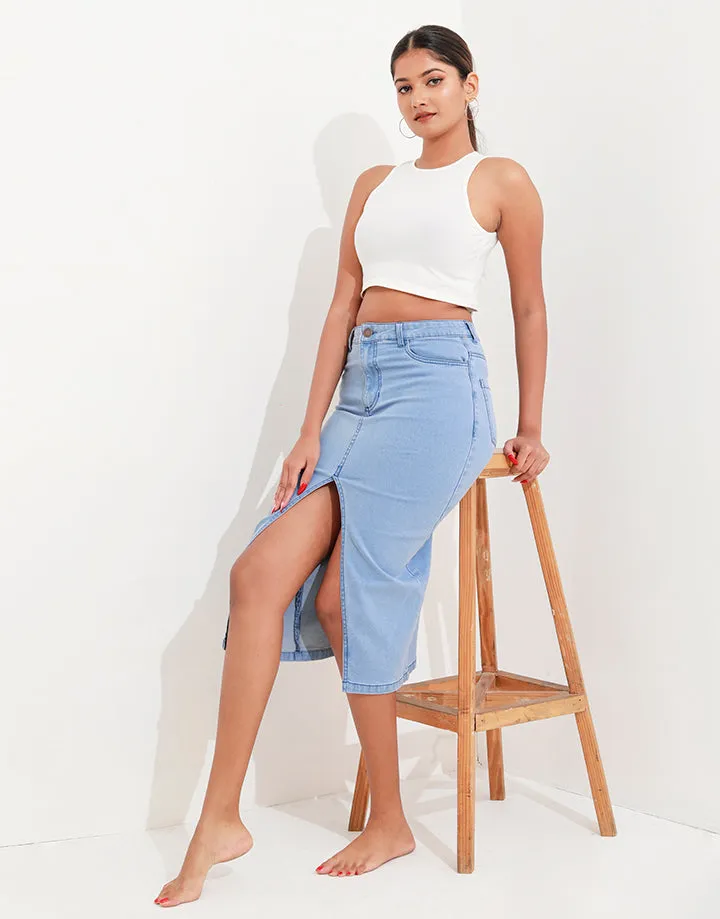 Reviz Front Slit Skirt with Pockets