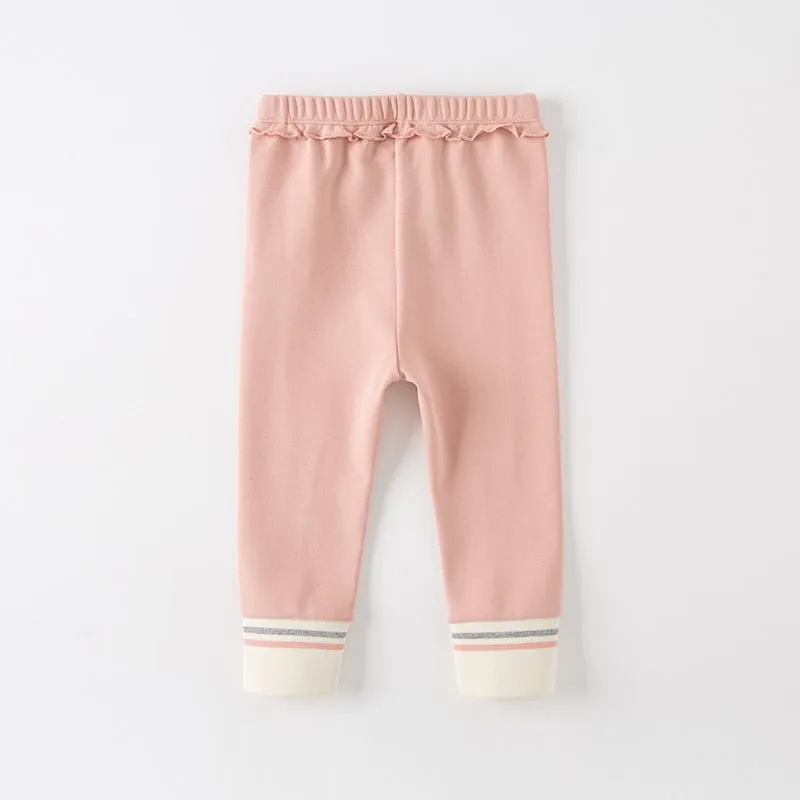 Ribbon Front Rainbow Detail Girl Pink Pants