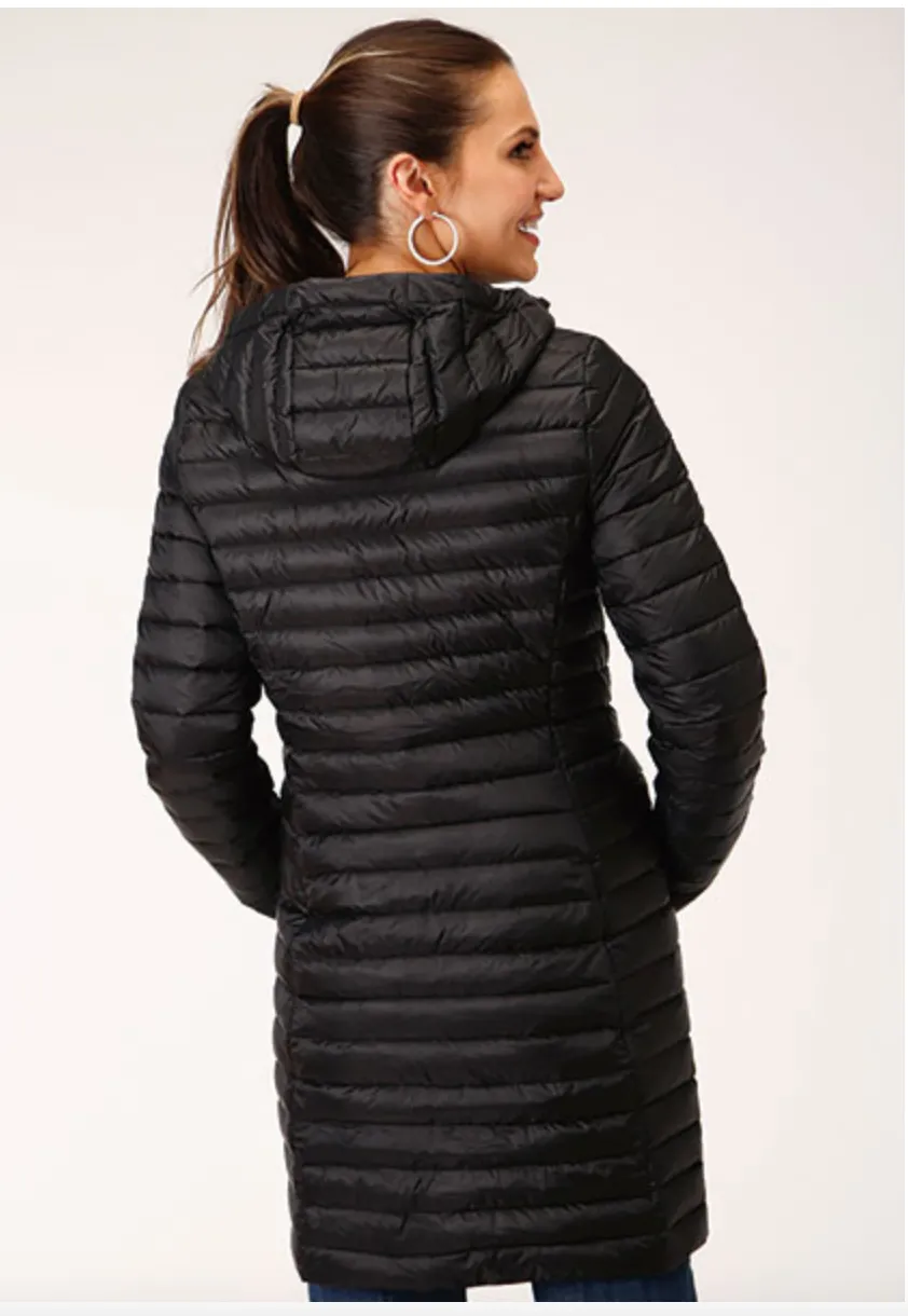 Roper® Women's Black Thigh Length Quilted Parachute Jacket