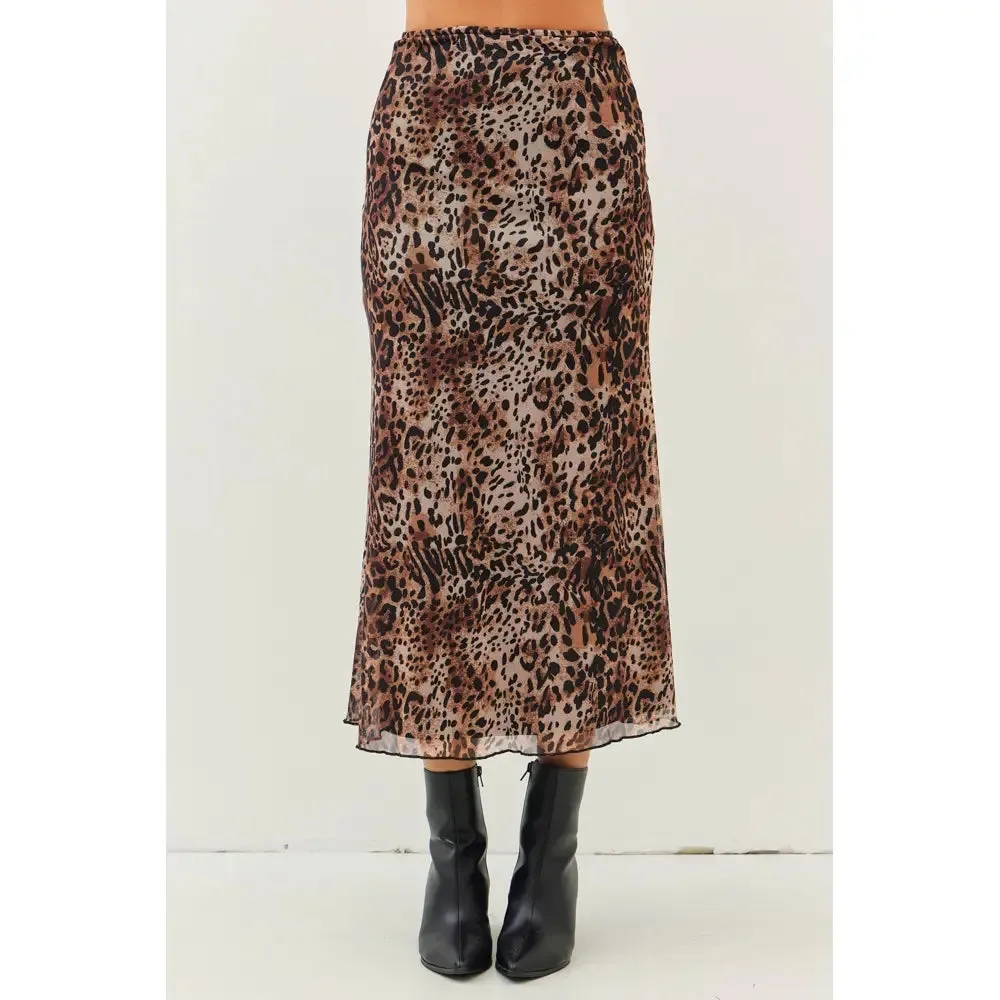 Sabrina Stretchy Leopard Skirt