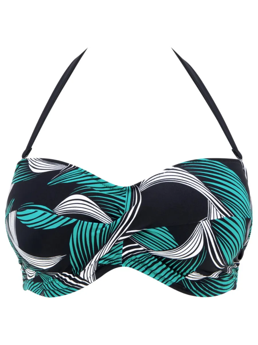 Saint Lucia Twist Bandeau Bikini Top - Black