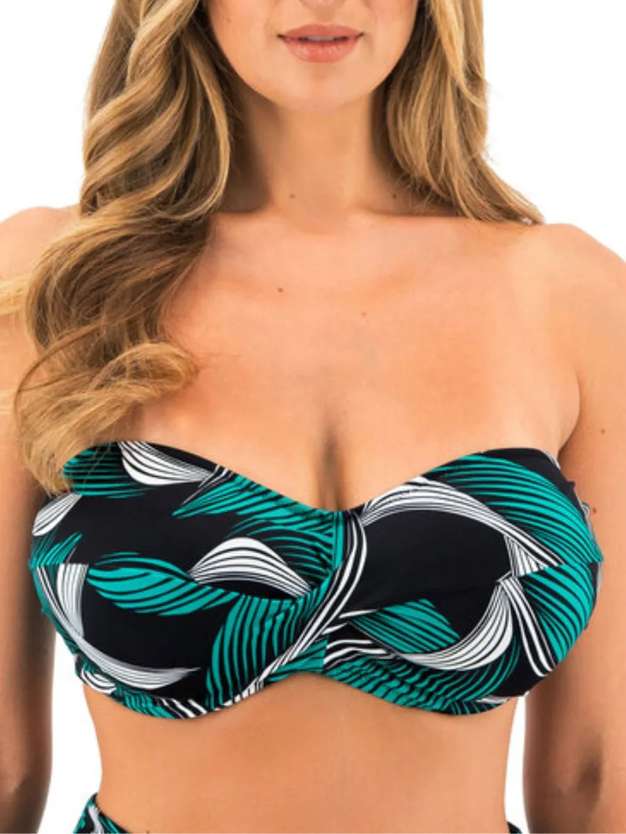 Saint Lucia Twist Bandeau Bikini Top - Black