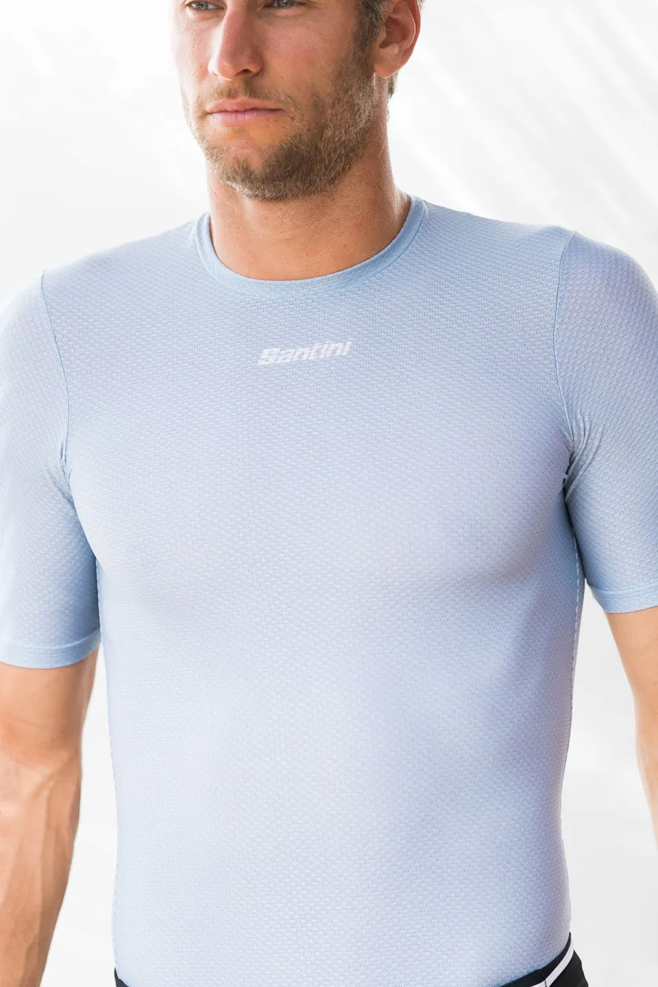 Santini Lieve Short Sleeve Mesh Baselayer Light Blue