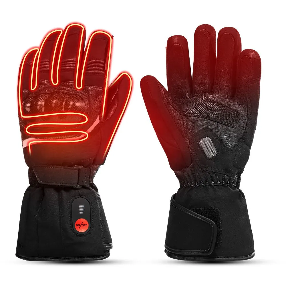 Savior Electric Heated Motorcycle Gloves | Leather Winter Heated Ski Gloves