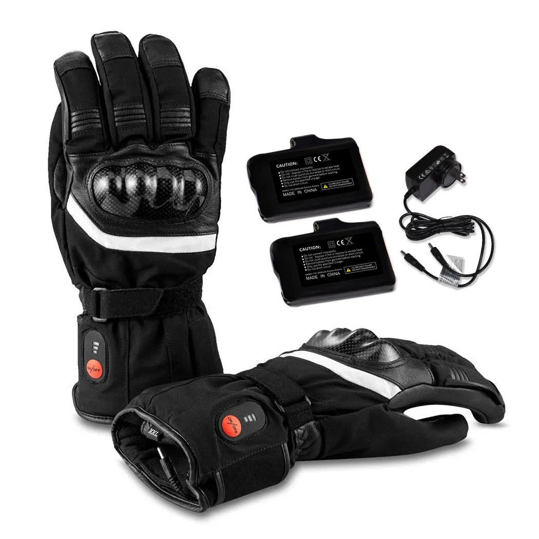 Savior Electric Heated Motorcycle Gloves | Leather Winter Heated Ski Gloves