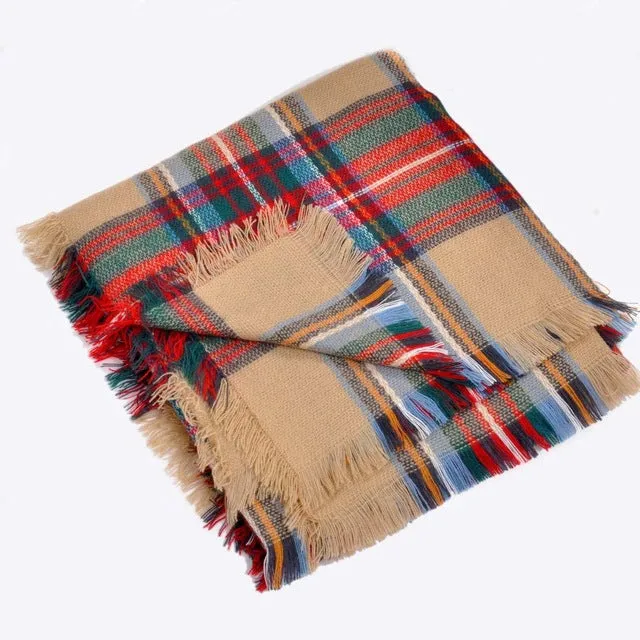 Scarf for Women  plaid bufandas mujer 2016 black warm scarf women winter scarves shawls stoles Blanket Scarf Luxury Brand