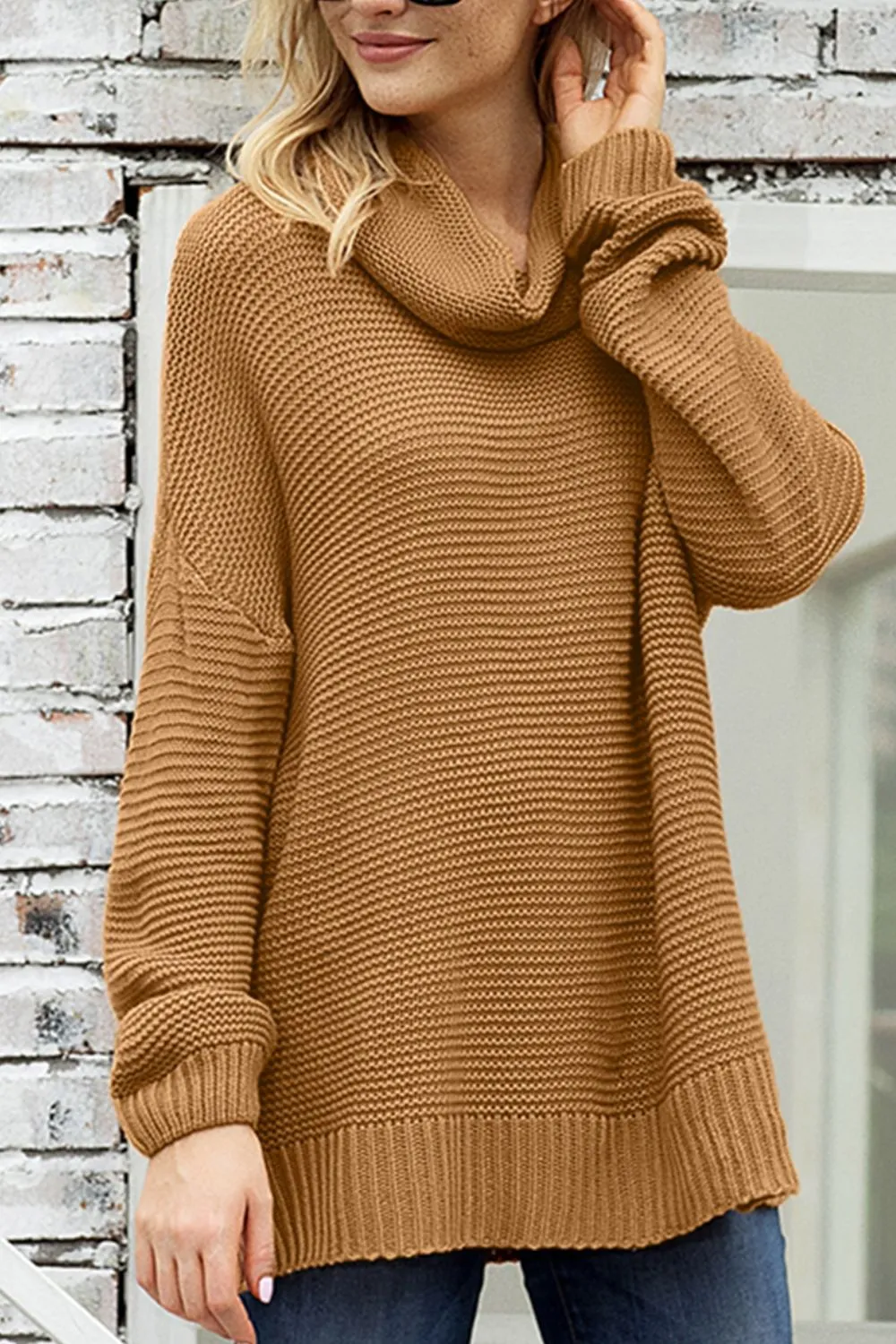 Side Slit Turtleneck Long Sleeve Sweater | Winter Sweater | Sweater Weather