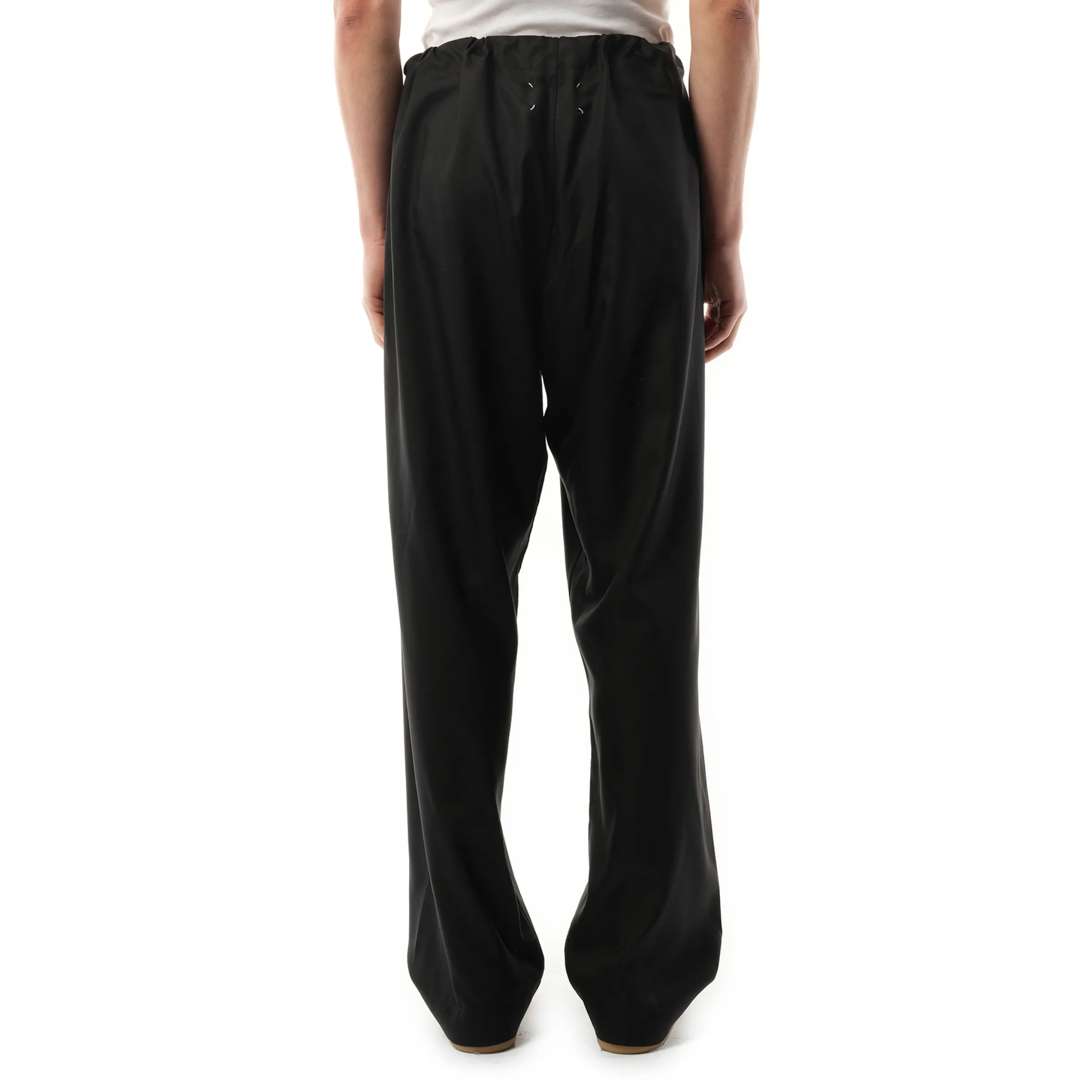 Silk Popeline Pants in Black