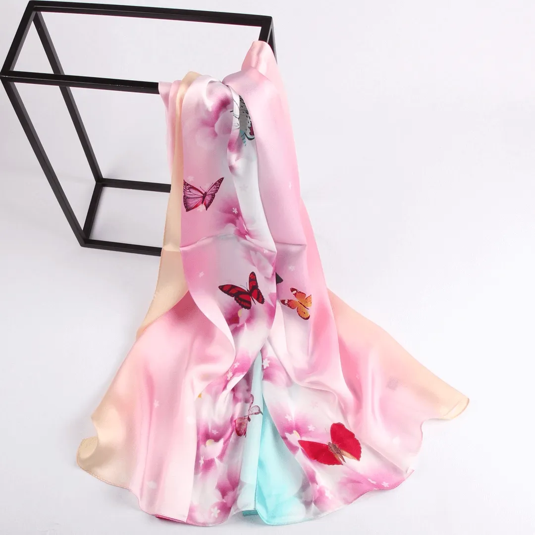 Silk Scarf Collections|Blossom Range|Joy Design|Pink|Long Silk Scarf