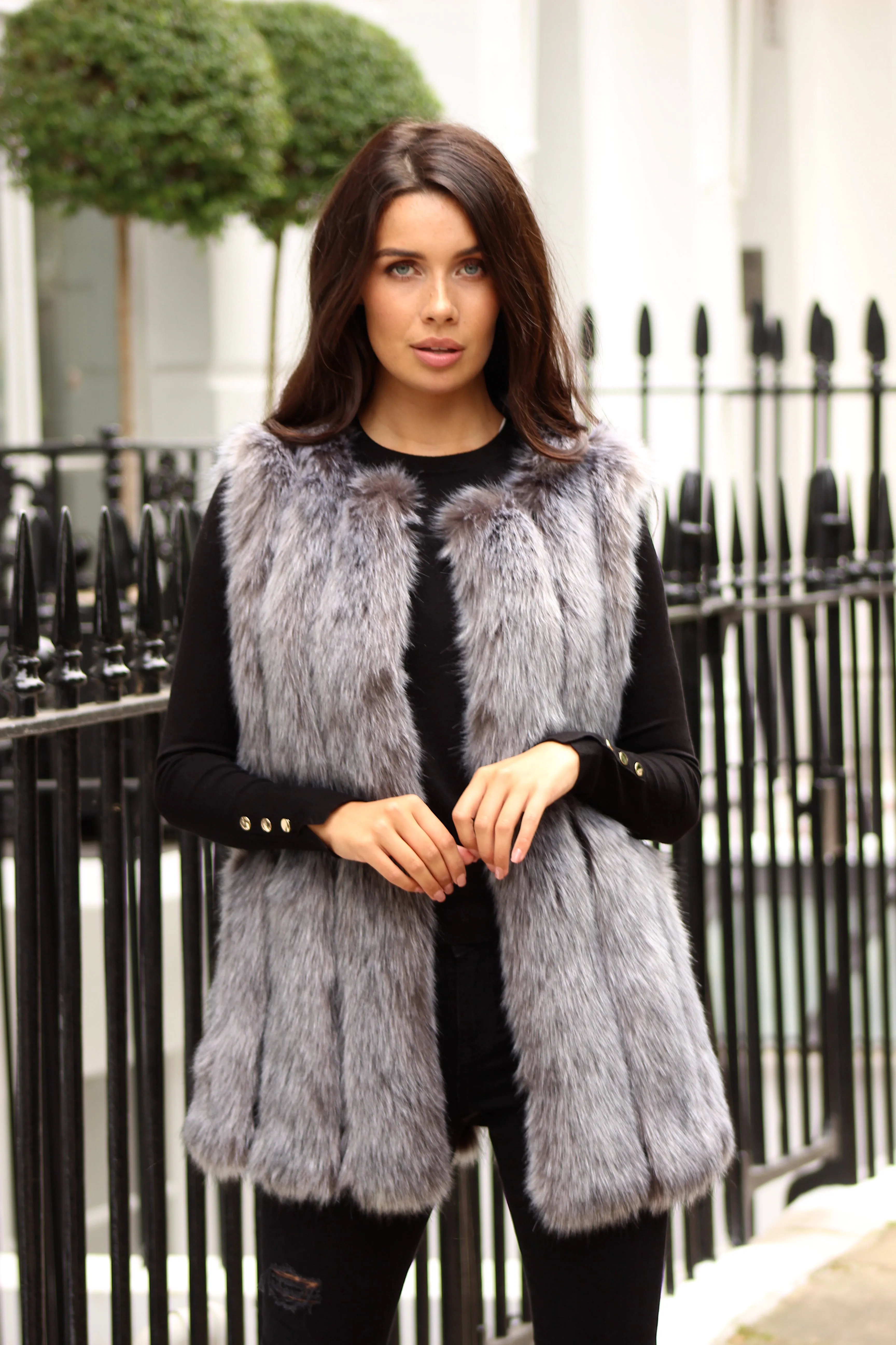 Silver Stripe Faux Gilet