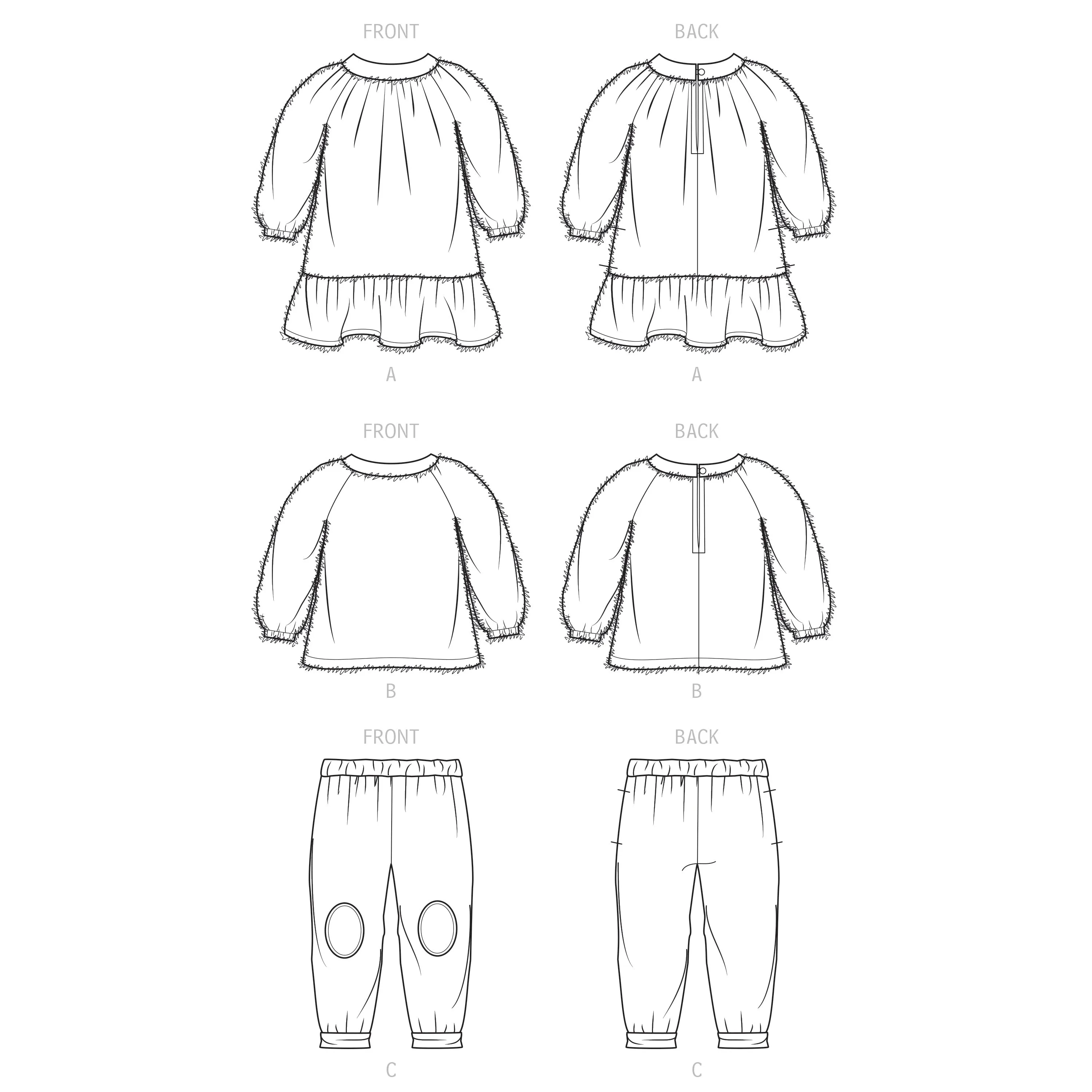 Simplicity Sewing Pattern S9460 Toddlers' and Children's Dress, Top and Trousers