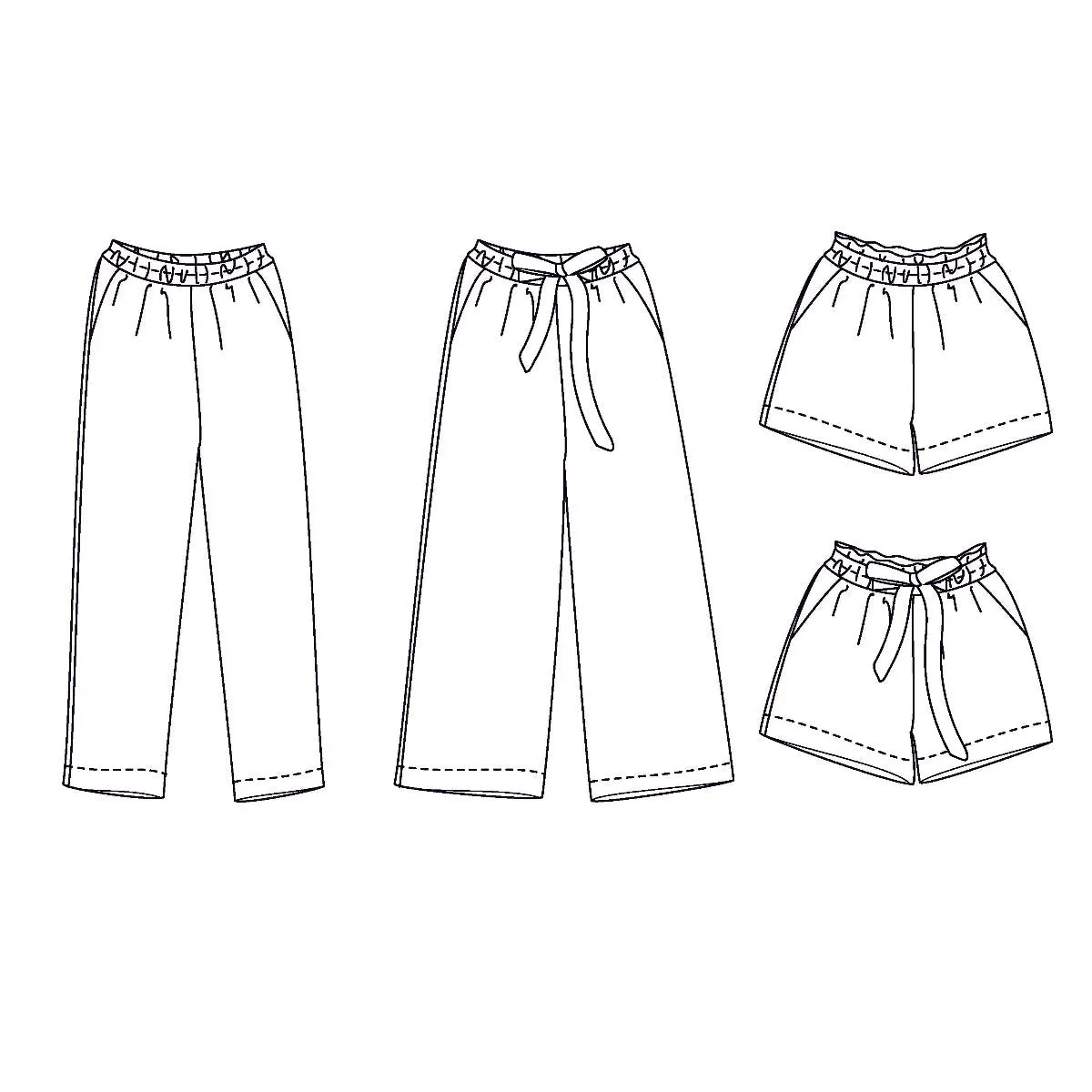 SINGAPOUR - Trousers and shorts - Women 32-52 - PDF Sewing Pattern