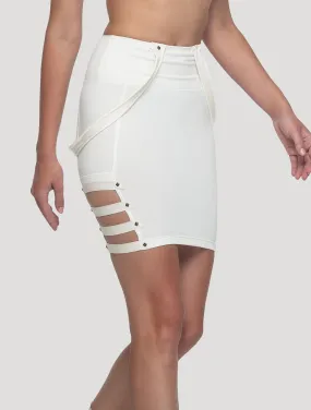 Slashed High-Waist Mini Skirt