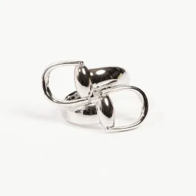 Snaffle Silver Finish Scarf Ring