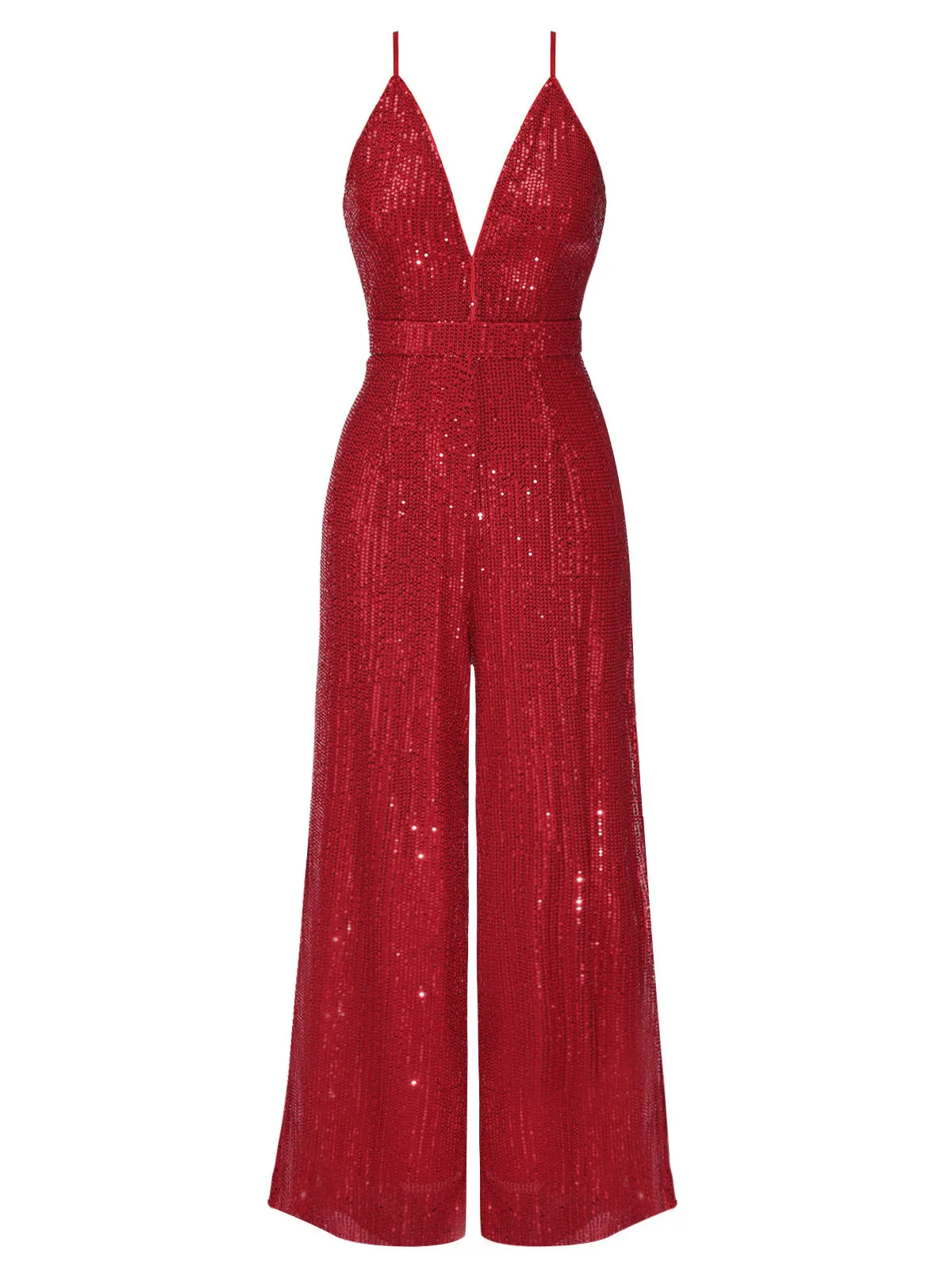 Solid Shiny Slip Vintage Jumpsuit