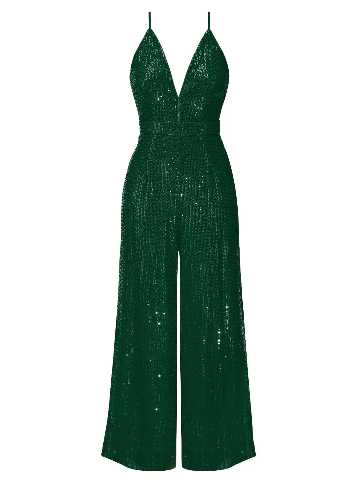 Solid Shiny Slip Vintage Jumpsuit