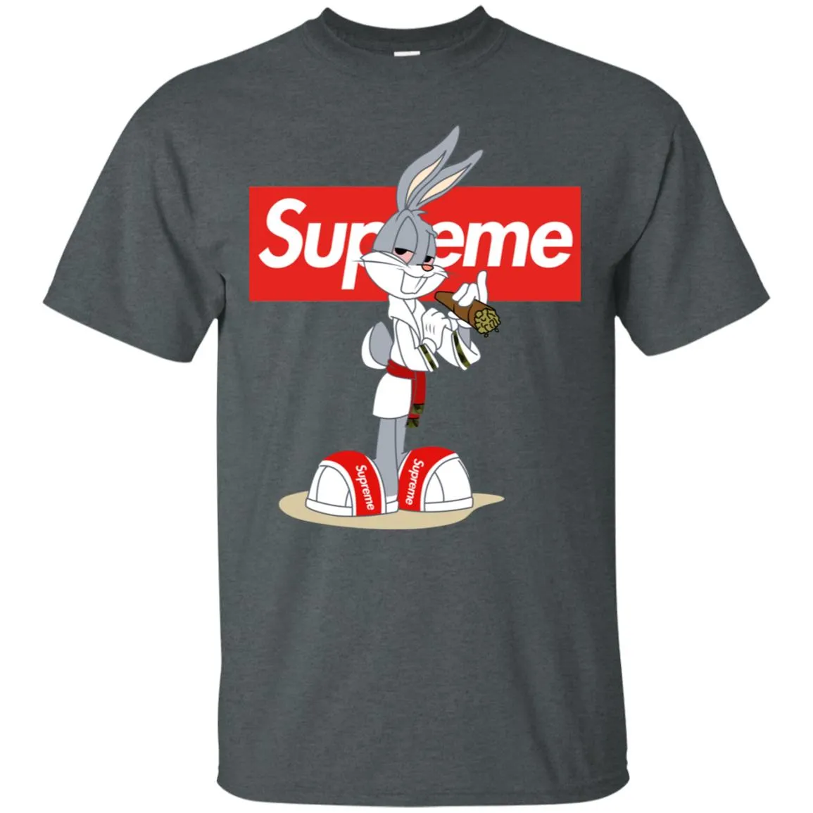 Supreme Rabbit Smoking T-shirt Men Cotton T-Shirt