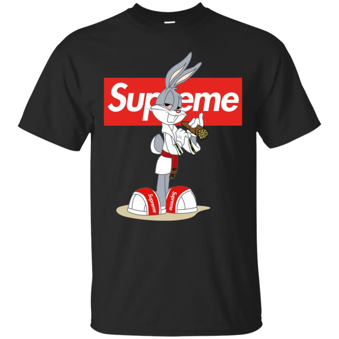 Supreme Rabbit Smoking T-shirt Men Cotton T-Shirt