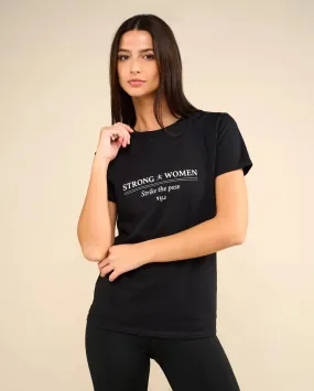 T-shirt en coton noir STRONG WOMEN