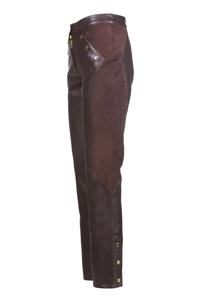 Tailored Black-Brown Suede Reindeer Leather Pants- Limited Edition