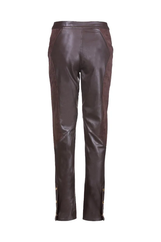 Tailored Black-Brown Suede Reindeer Leather Pants- Limited Edition