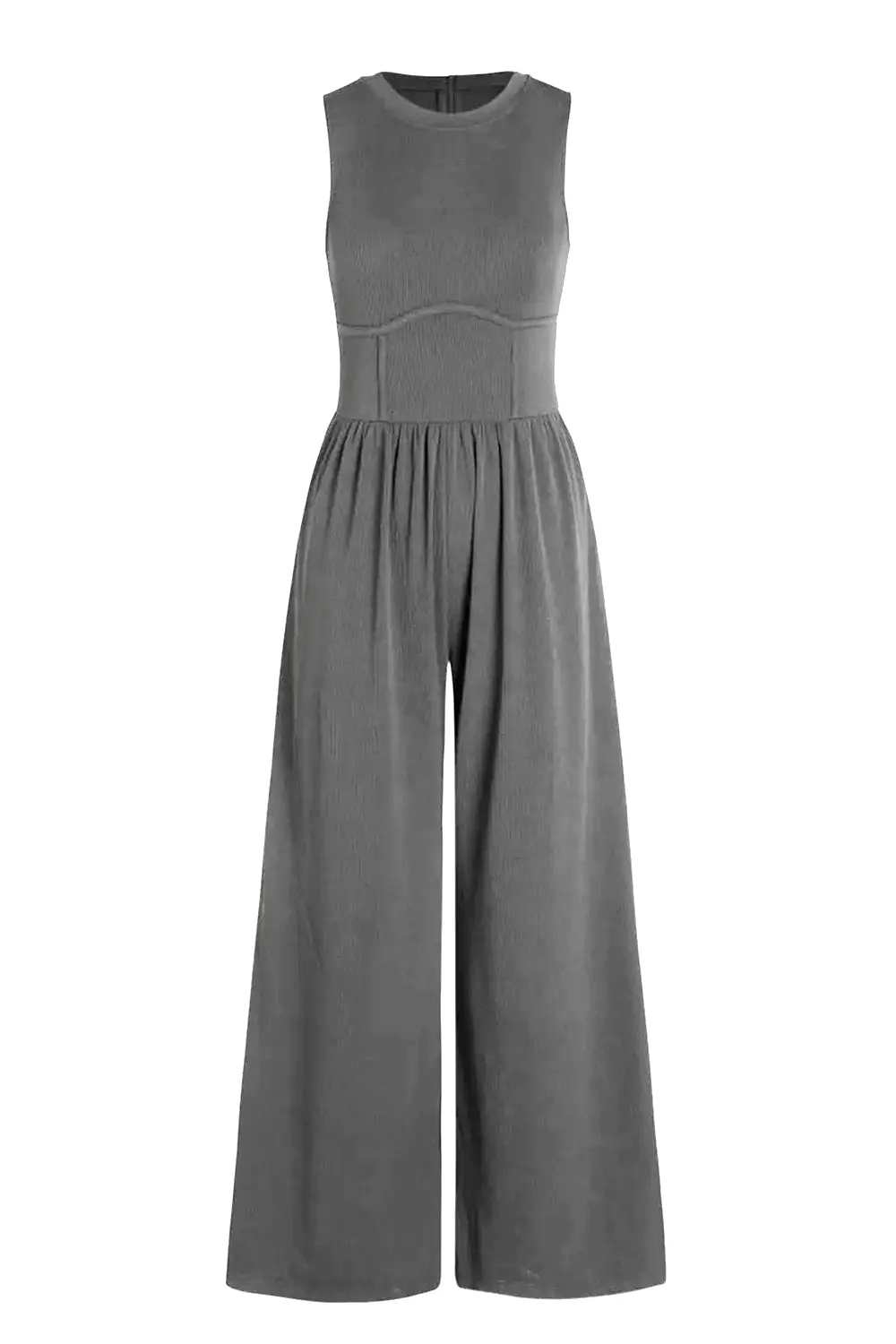 TEEK - Charcoal Sleeveless Pocketed Jumpsuit