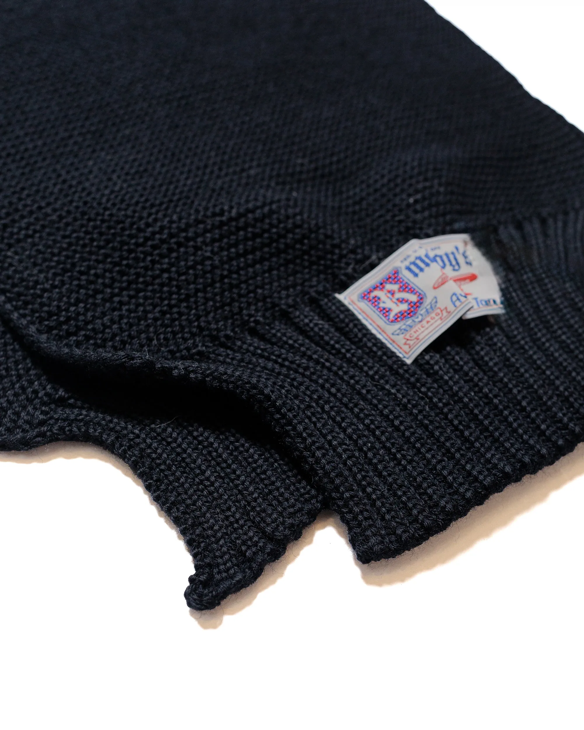 The Real McCoy's MA24103 Scarf, Wool-Knit Navy