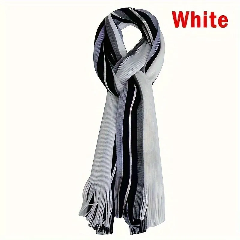 Thick & Wide Retro Scarf for Men - Cold-Resistant, Business Fashion Accessory with Classic Style, Soft Touch, and Warmth for Winter - Perfect for Office, Outdoor, and Daily Wear