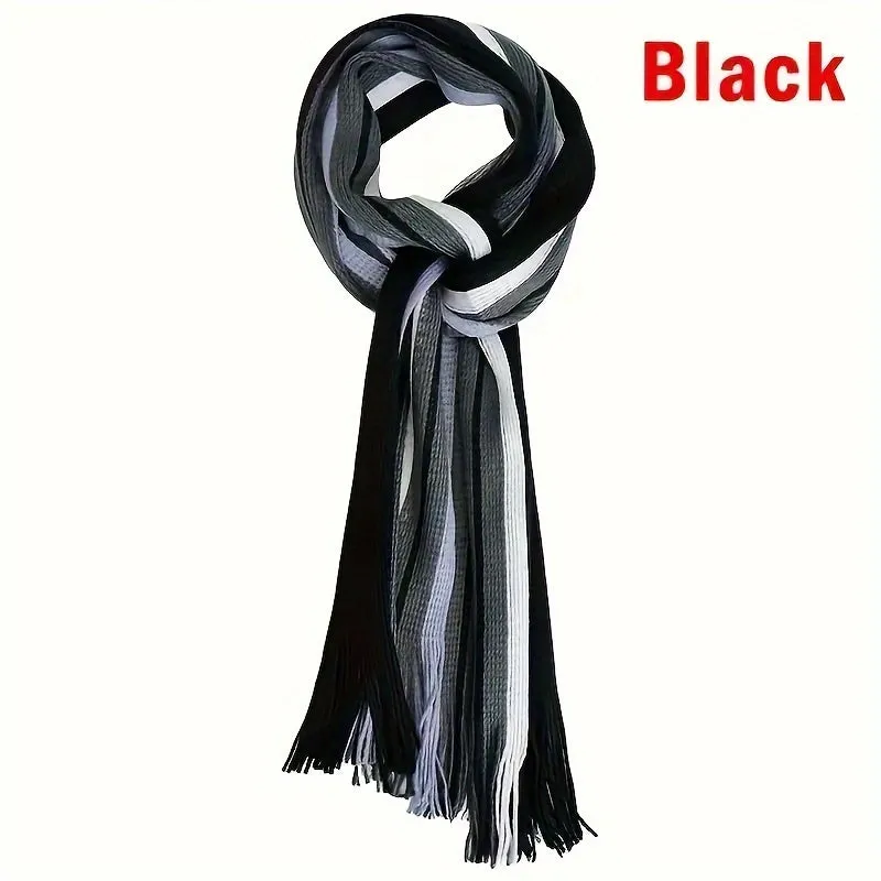 Thick & Wide Retro Scarf for Men - Cold-Resistant, Business Fashion Accessory with Classic Style, Soft Touch, and Warmth for Winter - Perfect for Office, Outdoor, and Daily Wear