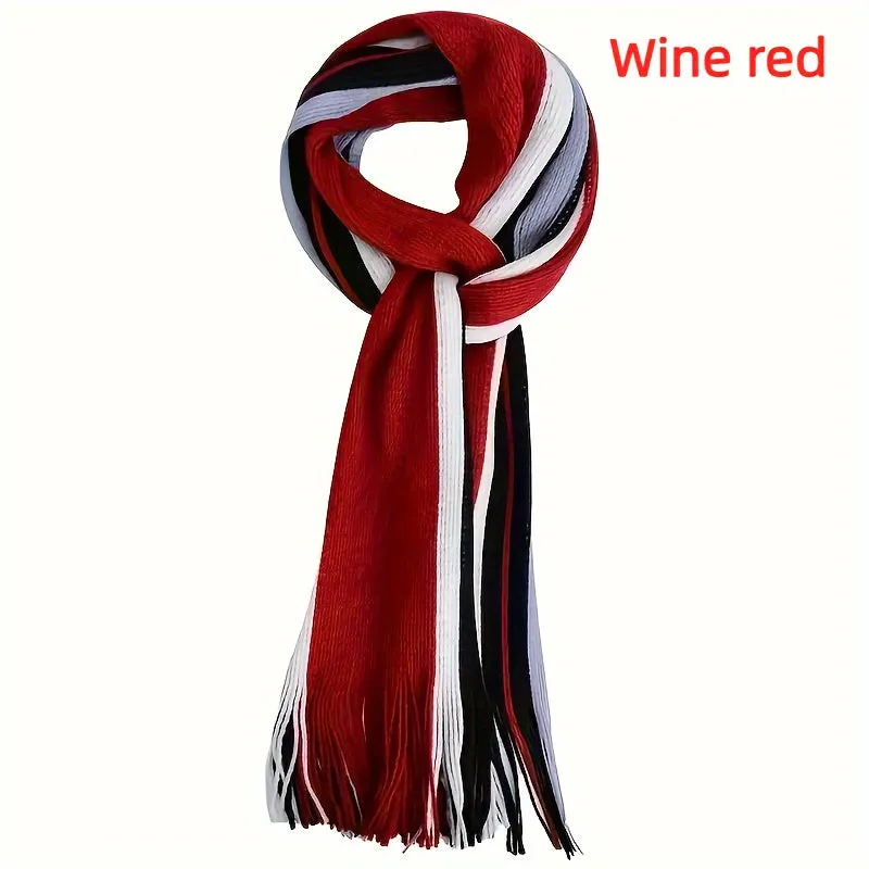 Thick & Wide Retro Scarf for Men - Cold-Resistant, Business Fashion Accessory with Classic Style, Soft Touch, and Warmth for Winter - Perfect for Office, Outdoor, and Daily Wear