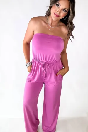 This Is Your Sign Lilac Wide-Legged Strapless Jumpsuit