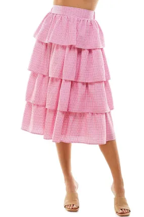 Tiered Ruffle Midi Skirt