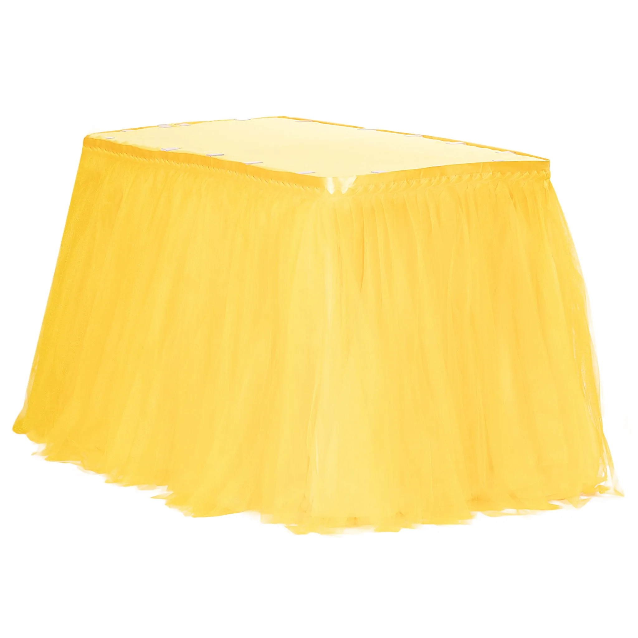 Tulle Tutu 14ft Table Skirt - Canary Yellow