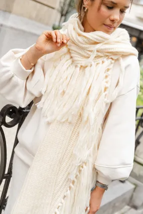 Undine fringes scarf cream