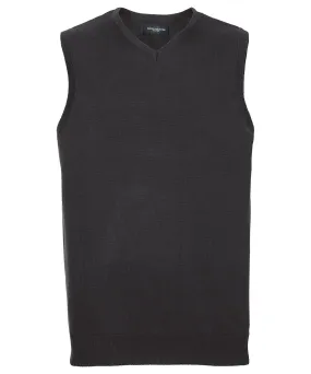 V-neck sleeveless knitted sweater | Black